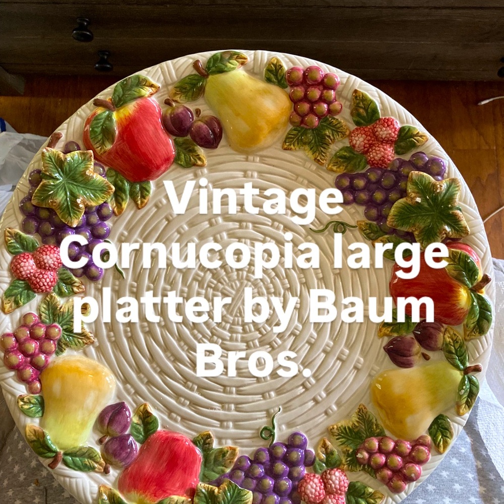 Vintage Cornucopia Platter by Baum Bros.
